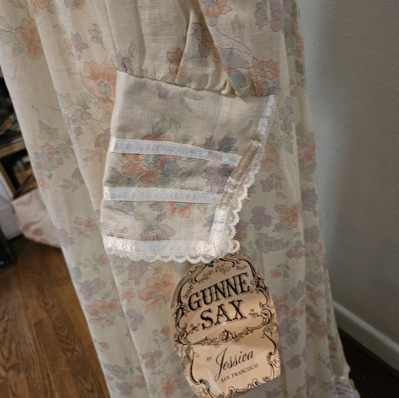 Deadstock Gunne Sax 13 NWT Boho Maxi Drsss Floral Corset Top - Picture 4 of 9